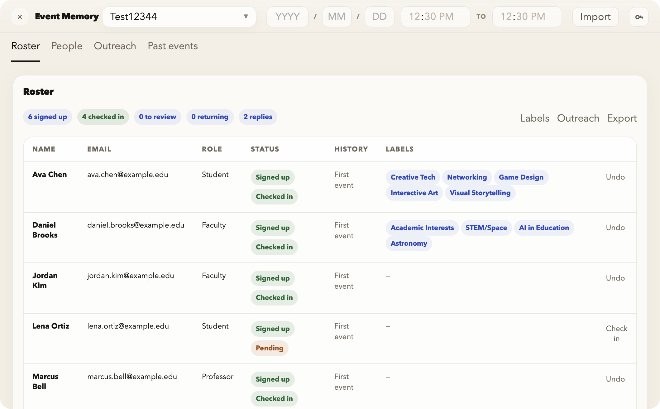 Event Memory plugin